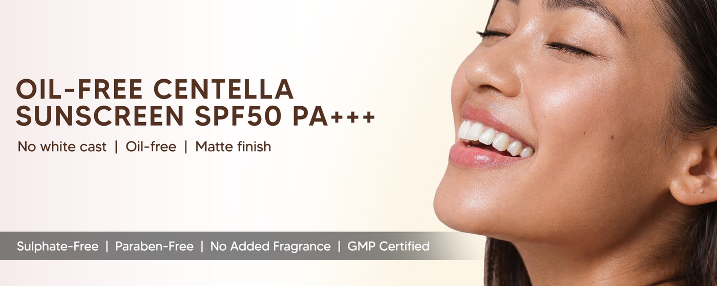 Oil-Free Centella Sunscreen SPF50 PA+++ with Niacinamide, Zinc Oxide & Madecassoside
