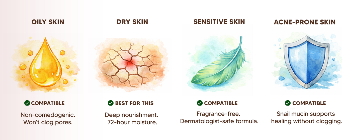 92% Snail Mucin All-in-One Moisturiser with Ceramides, Lactic Acid & Adenosine