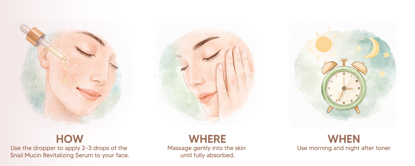 96% Snail Mucin Revitalizing Serum with Niacinamide & Aloe Vera