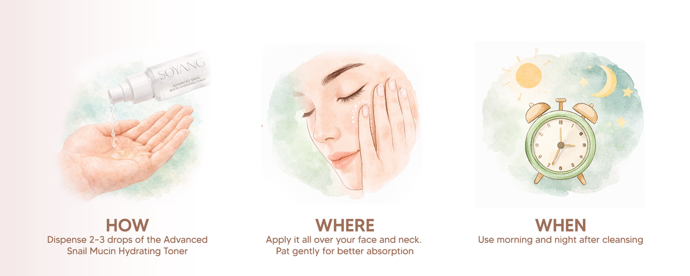Advanced Snail Mucin Hydrating Toner with Aloe Vera, Allantoin & Panthenol