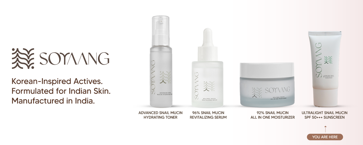 Ultralight Snail Mucin SPF50 PA+++ Sunscreen with Ceramides, Zinc Oxide & Green Tea