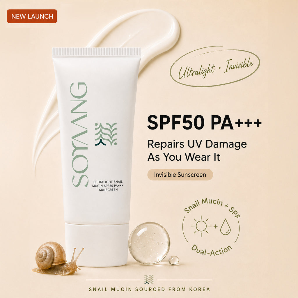 Ultralight Snail Mucin SPF50 PA+++ Sunscreen with Ceramides, Zinc Oxide & Green Tea