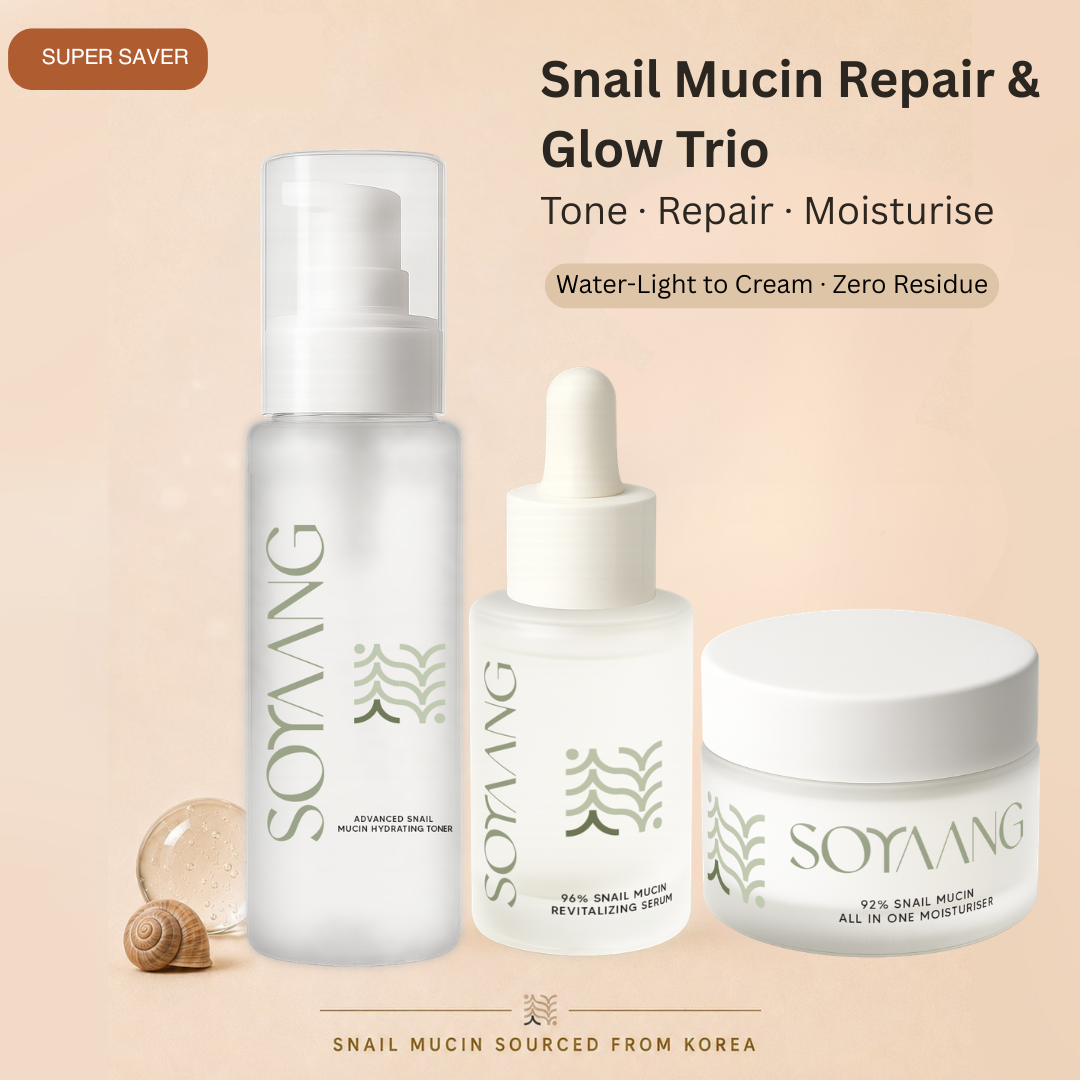 Snail Mucin Repair & Glow Trio - Toner. Serum. Moisturiser.