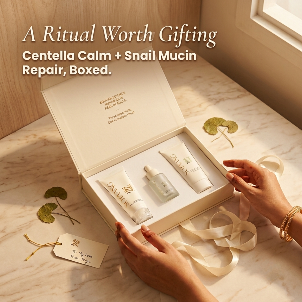 Soyaang Snail Mucin + Centella Ritual Gift Box - Snail Mucin Serum, Centella Moisturiser & Snail Mucin Sunscreen SPF50 | Repair + Calm Ritual, Gift-Ready